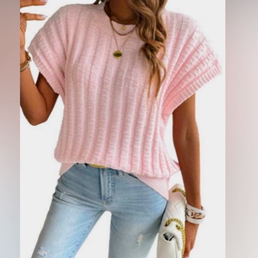 Women's Short Dolman Sleeve Round
Neck Knit Sweater Top